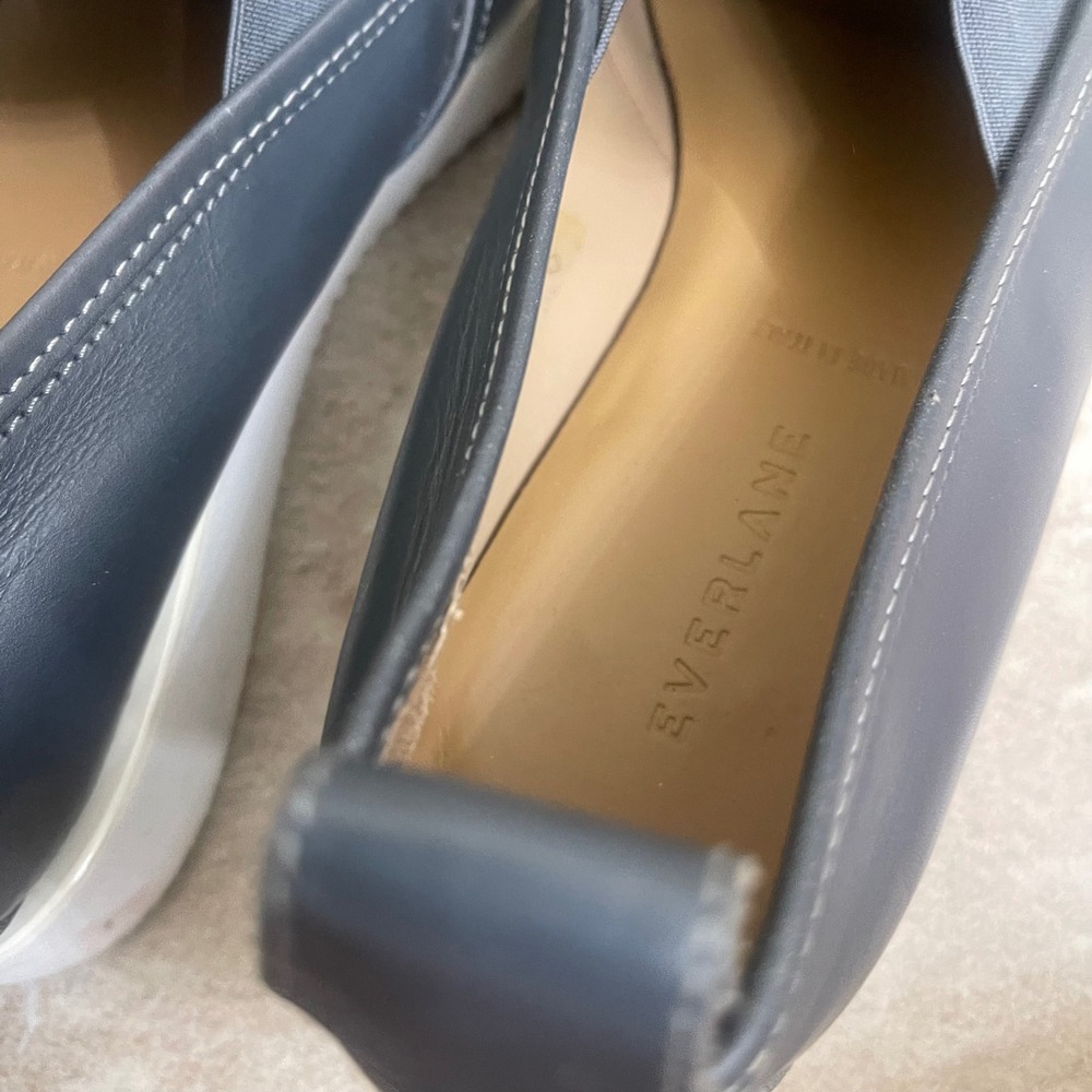 Everlane Navy Blue Leather Street Shoe Pointed Toe Slip On Sneaker Italy lady 10 - Picture 7 of 13